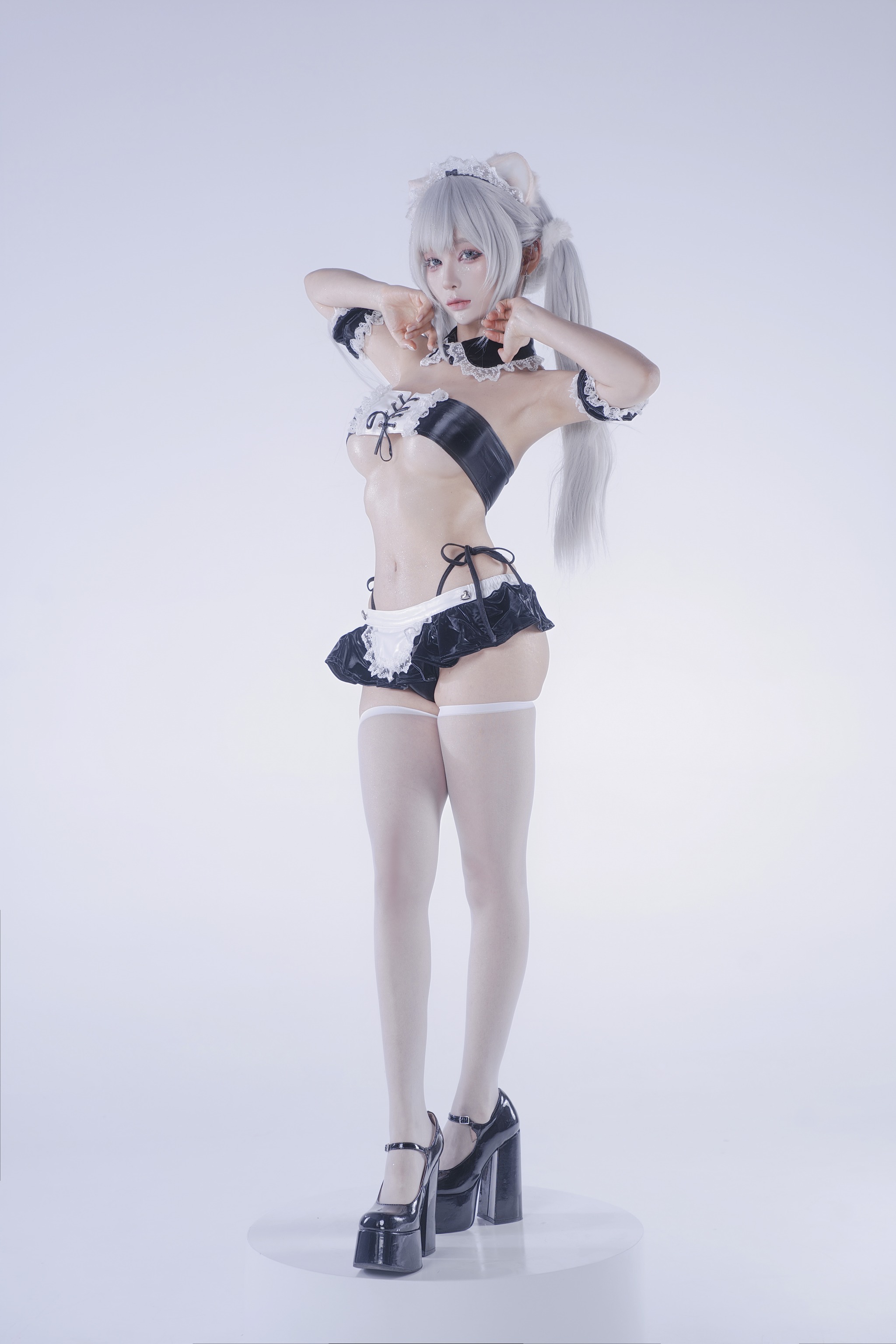蠢沫沫 - NO.439 白发粉猫 [22P]-XikXak